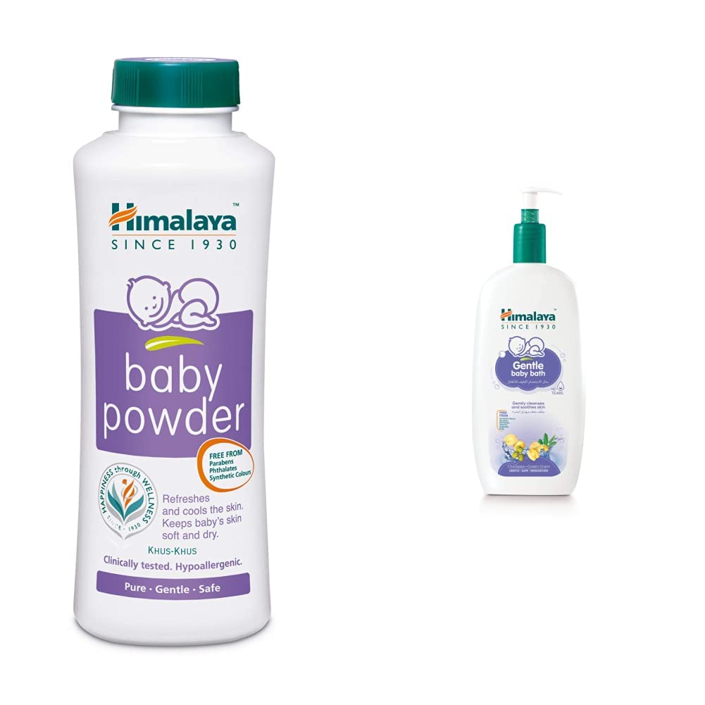 Himalaya Baby Powder (400g) & Himalaya Gentle Baby Bath (400ml)