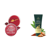 Nat Habit Lip Balm Fresh Beetroot Crush 10gm Lip Butter For Natural Pink Lips and Nat Habit Ubtan Face Wash, Fresh Daily Tikta For Men & Women 100g