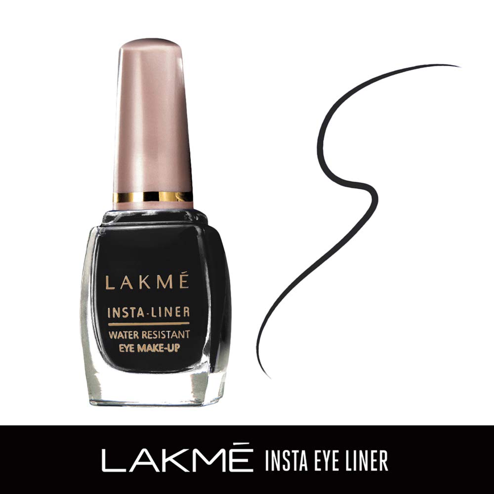 Lakmé Insta Eye Liner, Black, Water Resistant, Long-Lasting, 9 ml & Lakmé Eyebrow Pencil, Black, 1.2g Matte Finish