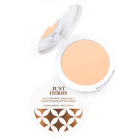 Just Herbs Oil Contarol Radiance Booster Age Defying Compact Powder for face Makeup 9g (Natural)