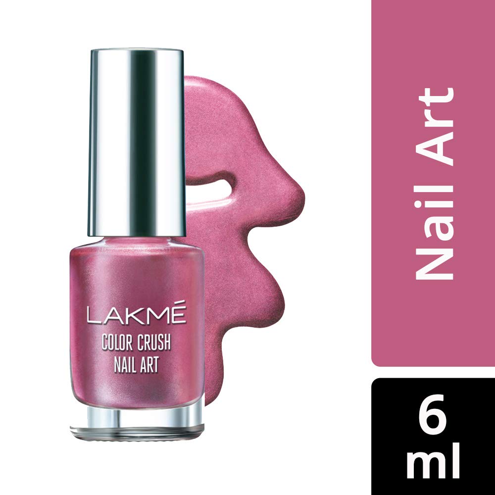 Lakmé Color Crush Shimmery Finish Nailart, M5 Burgundy, 6 Ml & Lakmé Color Crush Nail Art, C2, 6Ml