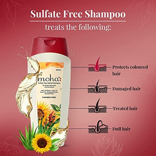 Moha: Sulfate-Free Herbal Hair Shampoo Gel, Mild Shampoo With Goodness of Proven Herbs For Gentle Hair Cleansing & Hair-Fall Control all hair types - 200ml (Pack of 1)