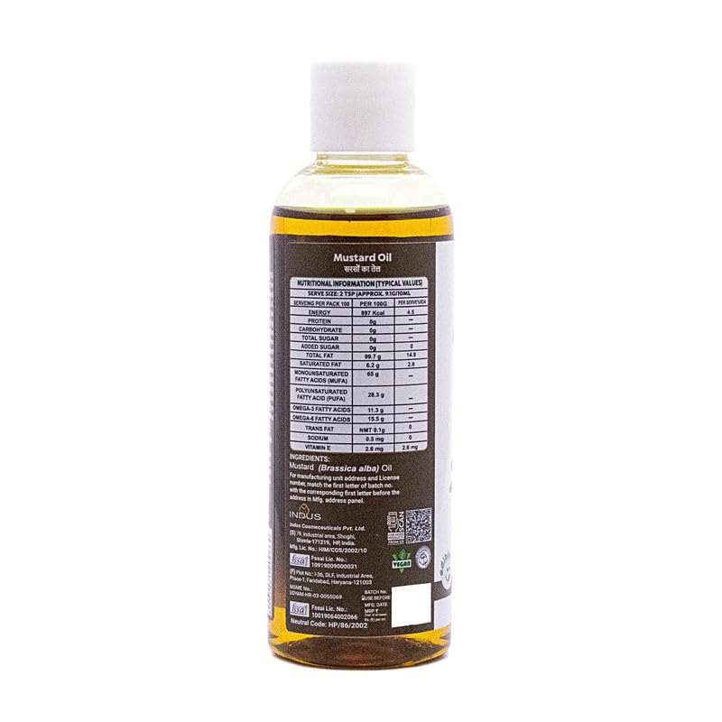 INDUS VALLEY 100% Natural Cold Pressed (Mustard Carrier Oil (100ml))