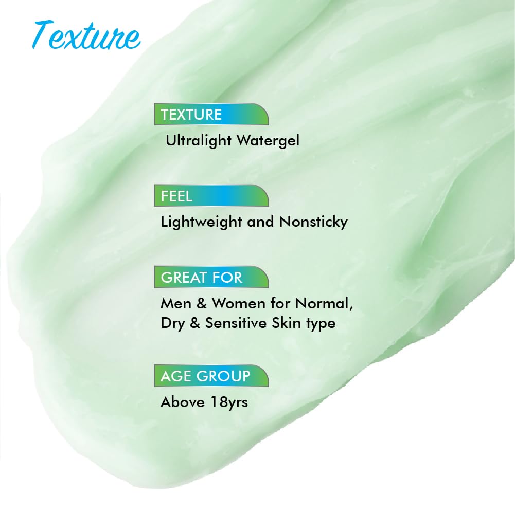 PureYou Face Hyluronic Moisturizer with Tea Tree Oil, Hyaluronic Acid, Neem Extract, Avocado Oil & Shea Butter | Hydrating & Anti-Acne WaterGel Cream for Soft, Glowing Skin | For All Skin Types