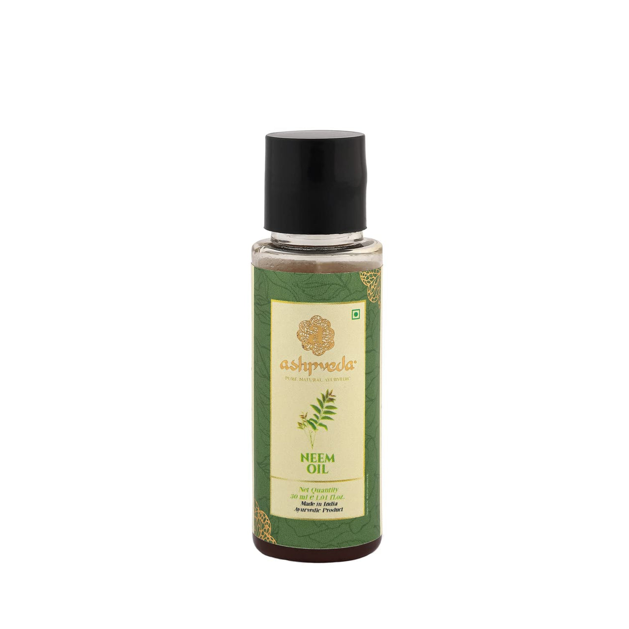 Ashpveda Neem Oil for Skin & Hair Care Ayurvedic Herb Enriched Oil To Reduce Acne Pimples Skin Infections & Hair Lice |Natural Insect Repellent (30 ml)