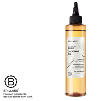 Brillare Pure Coconut Oil, Organic and Cold Pressed Hair Oil with Zero Chemicals, Rich in Vitamins & Amino Acids, Best for Dry & Flaky Skin, 100 Percent Natura Oill, 200 ml
