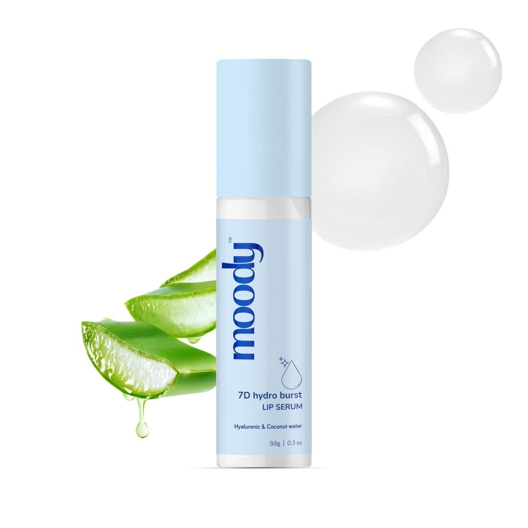 Moody 7D Hydro Burst Lip Serum Roll-On with Hyaluronic Acid, Kojic & Ceramides For Pigmentation & Hydration| Lip Serum for Chapped & Dry Lips | Nourishing and Moisturizing Lips | Paraben Free & Vegan