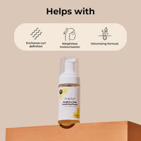 Fix My Curls Weightless Whip Volumizing Mousse | Enriched with Rice Protein for Hair Growth, & Apple Cider Vinegar | For Wavy, Curly, Frizzy Hair | Curl Enhancing | Silicone & Alochol Free (100ml)