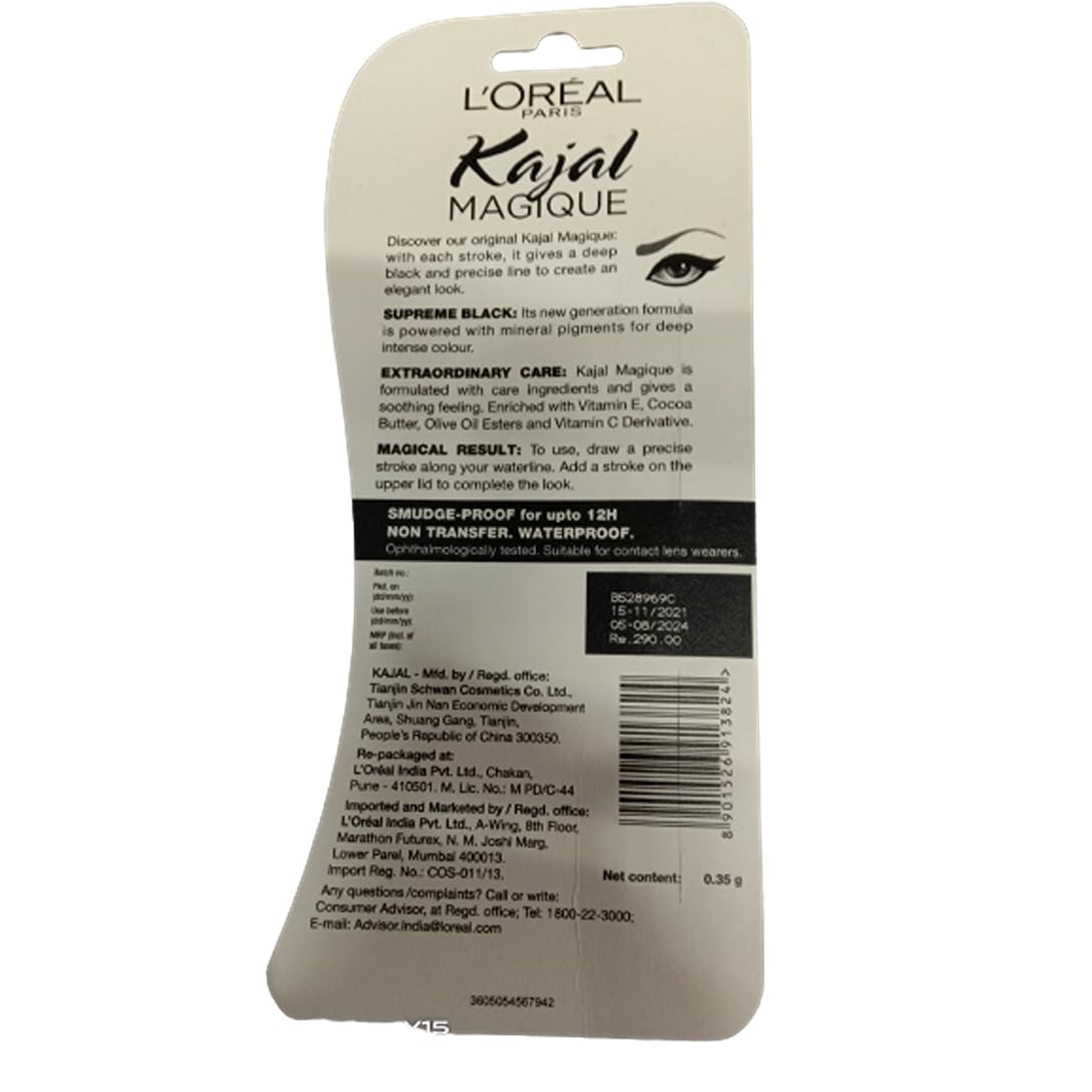 L'Oreal Paris Kajal Magique Matte Finish 0,35G (Black)