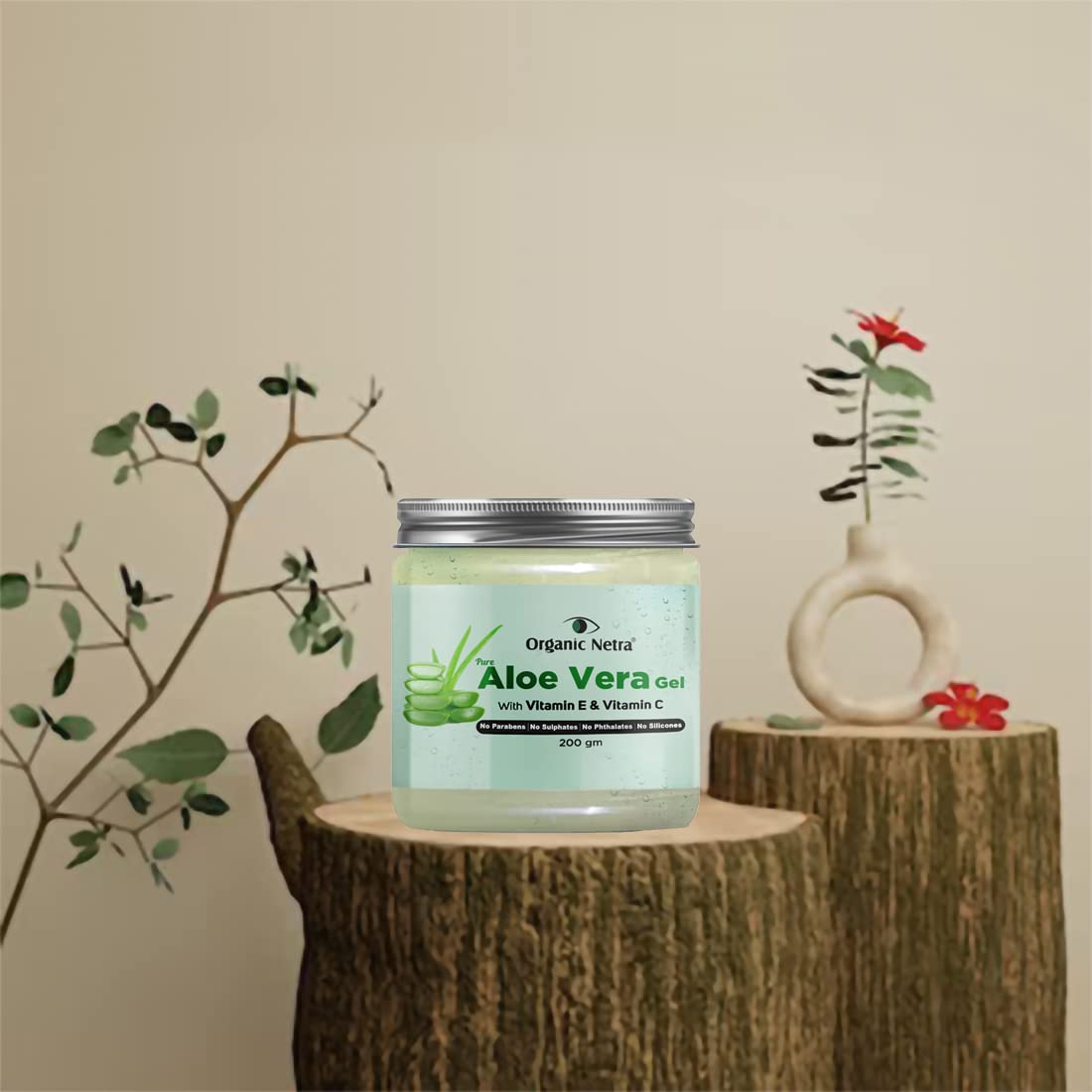 Organic Netra Pure Aloe Vera Gel- 200 Gm and Organic Netra Pure Flaxseed Gel 200g