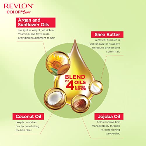REVLON Color 'n Care NOURISHING PERMANENT HAIR COLOR - 5.32 Caramel Brown - Has essentials oils of Coconut Argan, Sunflower & Jojoba oil, along with shea butter