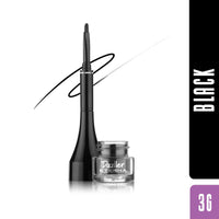 Dazller Eterna Eye Sensation Gel Eyeliner|Water-proof|Smudge-proof|Infused Herbal Extracts - Chamomile & Calendula|Flat Brush|Deep Matte Black|3g