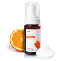 Plum Vitamin C Foaming Face Wash with Mandarin | For Glowing Skin | For Gentle Cleansing | For Hyperpigmentation & Dull Skin | Sulphate-Free | 100% Vegan 110ML, Transparent