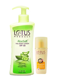 Lotus Herbals Winter Kit Aloesoft Daily Body Lotion_250ml + Cocomoist_80ml (Set Of 2)