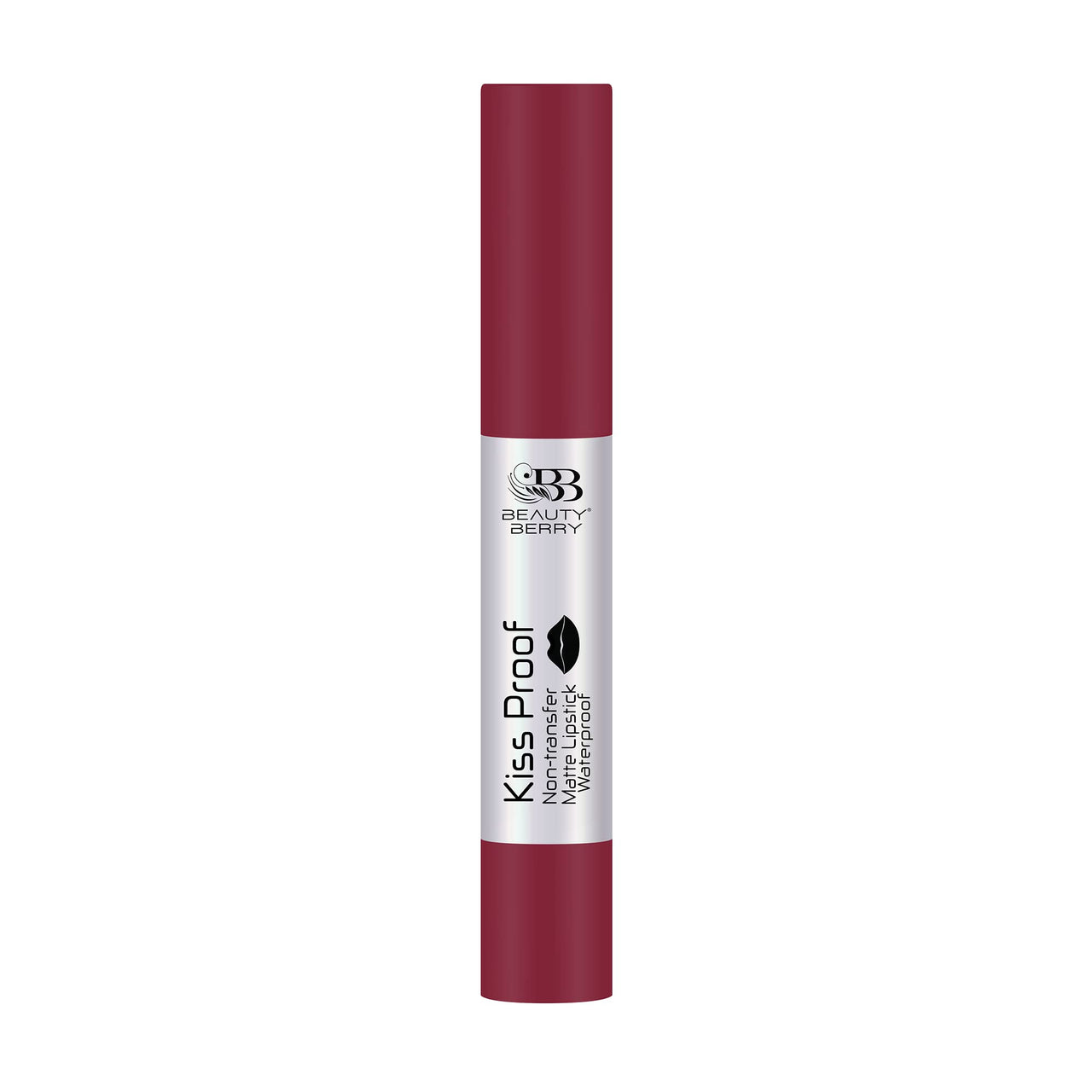 Beauty Berry Kiss Proof Matte Lipstick | Highly Pigmented Ultra Matte Long Lasting Lipstick | Non-Drying, Intense Moisturizing, Lightweight | Non Transfer Lipstick for Women (Bright Red)