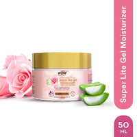 WOW Skin Science Super Light Rose Aloe Gel Moisturizer | Instant Hydration | Non-Sticky & Oil-Free | Quick Absorbing | Suitable for all Skin Types | 50 ml