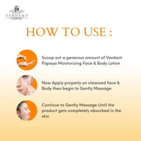 Verdant Natural Care Advanced and Deep Hydration, Moisture, Nourishing & Skin Brightening Papaya Body Lotion with SPF 20 and Papaya Extract - No Parabens, Sulphates - 200 ml