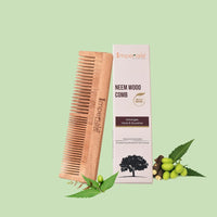 Imperiale Botanique Handmade Neem Wooden Double Teeth Hair Comb for Women & Men | Comb for Hair Growth Hairfall & Dandruff and Frizz Control | All Hair Types Pack of 1