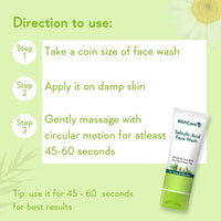 WishCare 2% Salicylic Acid Face Wash for Women & Men with AHA, GreenTea, Chamomile & TeaTree - Face Wash for Oily Skin & Acne Prone Skin 100ml