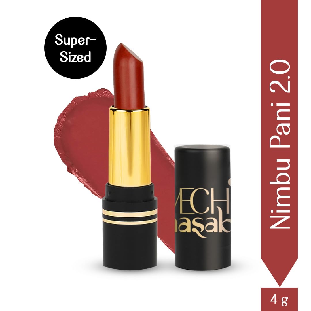 LoveChild Masaba Full Pocket Lipstick, Rustic Brown Matte Bullet Lipsticks For Women, Hydrating & Nourishing With Long lasting Formula Upto 6-Hours, Nimbu Pani 2.0, 4g