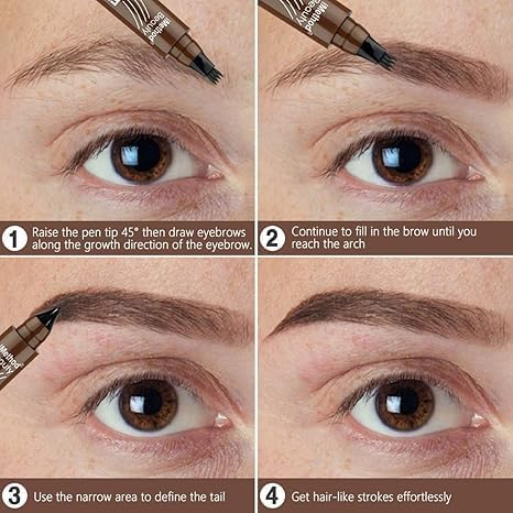 Tmisham Store Eyebrow Pen- Black, Waterproof & Smudge-proof, One Swipe Application with Micro Precision, Natural & Long-lasting Finish, For Denser & Fuller Eyebrows, Easy to use(pc of 1)