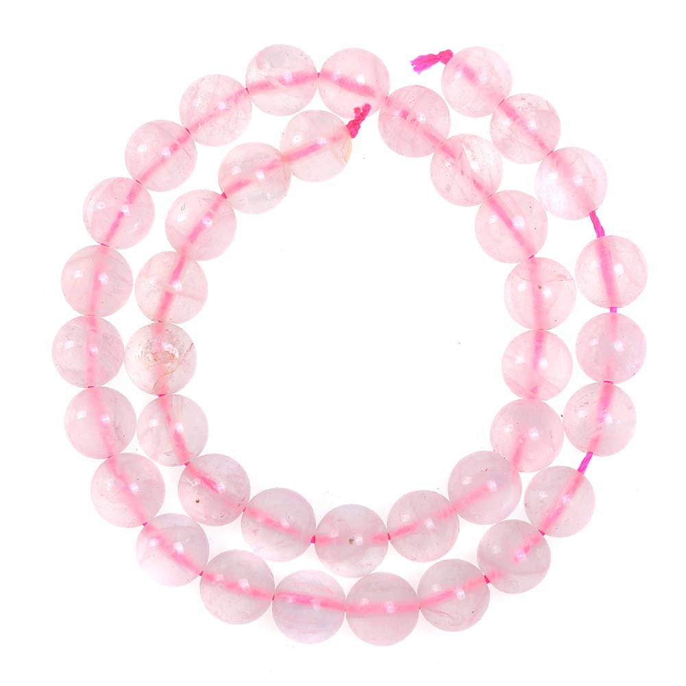 Natural Stone Beads 8mm Rose Quartz Gemstone Round Loose Beads Crystal Energy Stone Healing Power for Jewelry Making DIY,1 Strand 15"