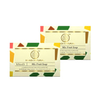 Khadi Natural Mix Fruit Soap, 125g|Herbal Bathing Soap for Glowing Skin | Natural Soap with Essential Oils | Deeply moisturizes skin | Suitable for All Skin Types|Pack of 2