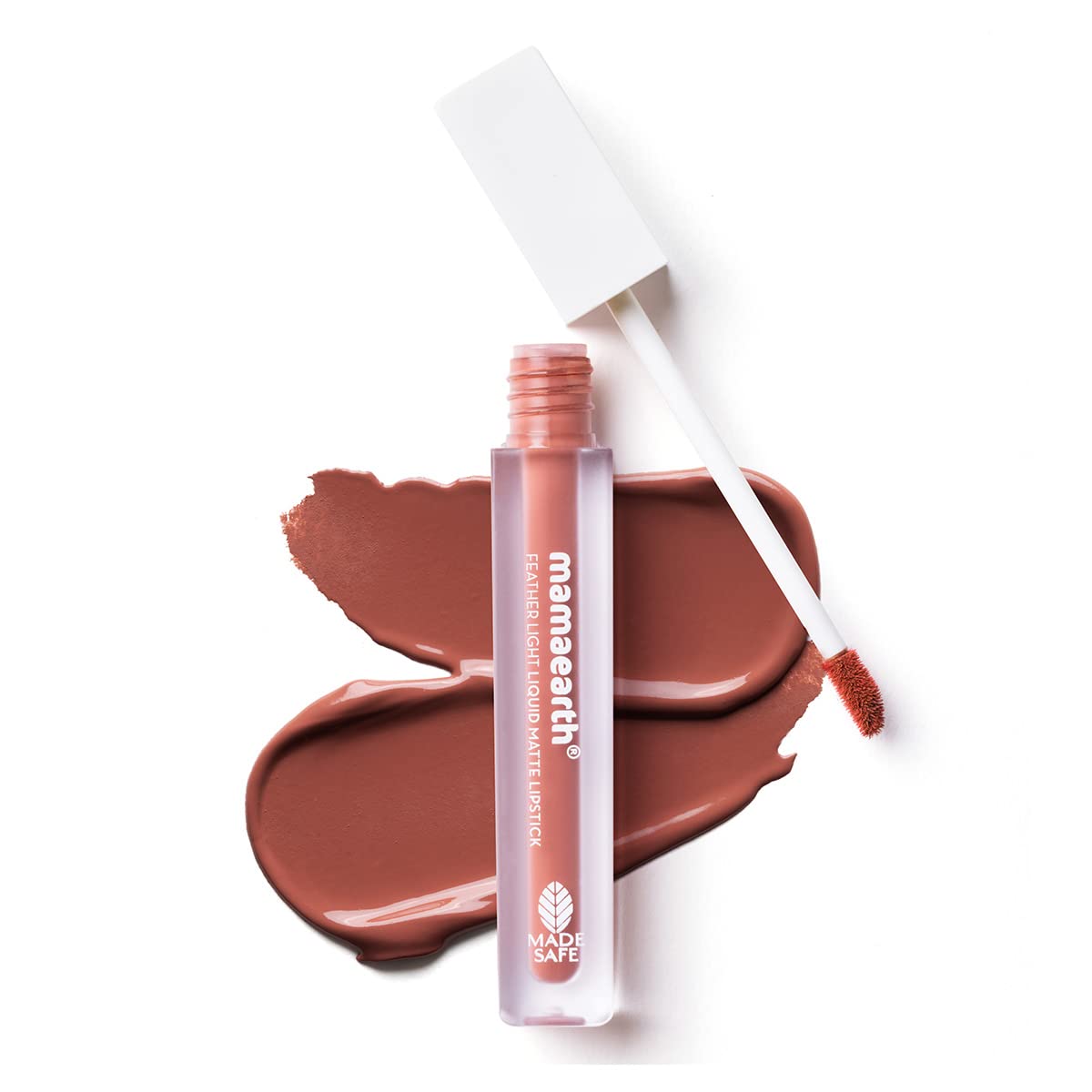 Mamaearth Feather Light Liquid Matte Lipstick with Coconut & Vitamin E for 16-Hour Long Stay (Weightless & Non-Drying) - 05 Nude Brown - 3.5 ml