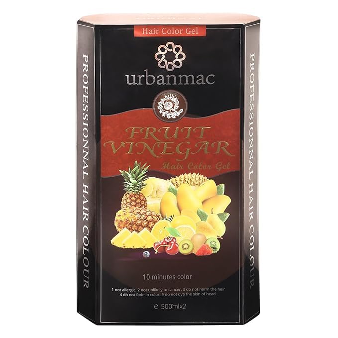URBANMAC Fruit Vinegar Black Gel Color Professions Hair Color pack of 2