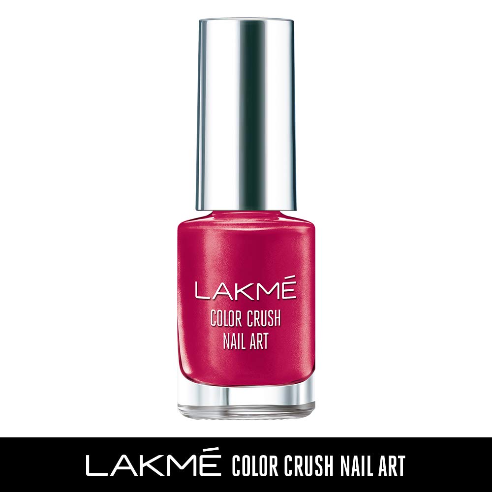 Lakmé Color Crush Shimmery Finish Nailart, M5 Burgundy, 6 Ml & Lakmé Color Crush Nail Art, C2, 6Ml