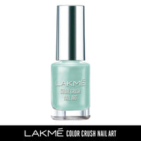 Lakmé Color Crush Nail Art, C2, 6ml & Lakmé Color Crush Nailart Matte Finish, M16 Mint Blue, 6 ml