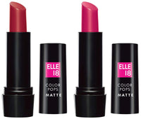 Elle 18 Color Pop Matte Lip Color, P24, Pink Show, 4.3g & Color Pop Matte Lip Color, R33, Code Red, 4.3g