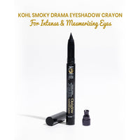OCEGLOW-Powerful Marine Extracts Smoky Drama Black Matte Kajal Pencil For Women | 24Hr Long-Lasting Kajal Pencil | Versatile, Water-Proof And Smudge-Proof| - 1.8Gm