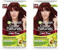 Garnier Color Naturals Crème hair color, Shade 6.60 Intense Red, 70ml + 60g (Pack of 2)