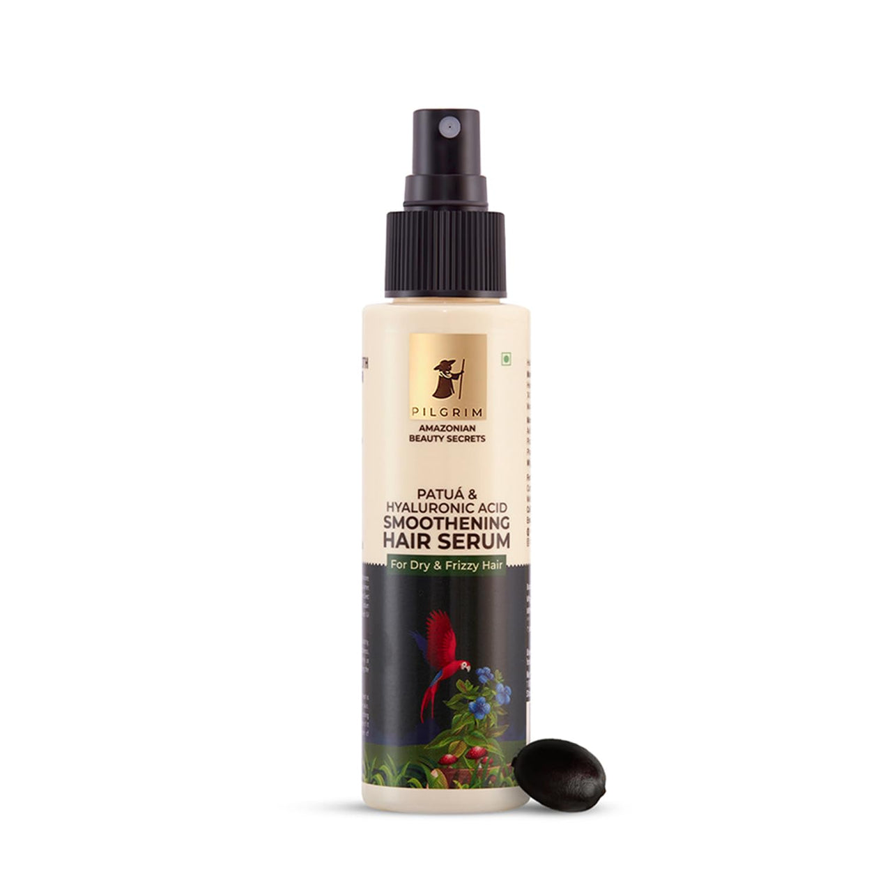 Pilgrim Amazonian Patu? & Hyaluronic Acid Smoothening Hair Serum For Dry & Frizzy Hair, Serum For Hair Smoothening, Hydrates & Detangles, Smoothens Rough Ends, Hair Serum For Unisex, 100ml