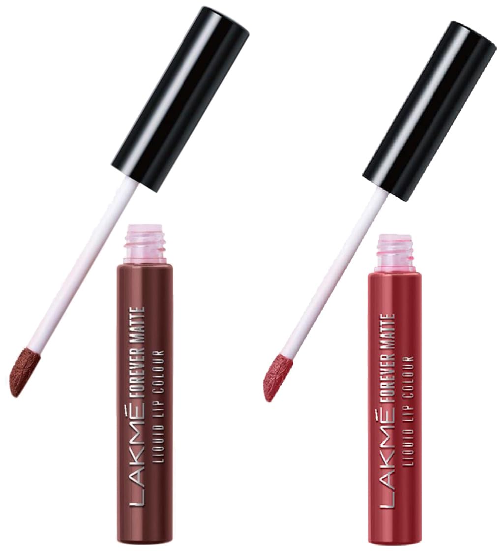 Lakmé Forever Matte Liquid Lip Color - 34 Brown Sheer & Lakmé Forever Matte Liquid Lip Colour Combo