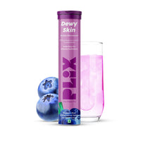 PLIX - THE PLANT FIX Hyaluronic Acid 15 Effervescent Tablets For Radiant Skin|Blueberry Flavor Pack Of 1|Superfoods Enriched|Supports Skin Hydration|Helps To Reduce Fine Lines|Vegan, 90 grams