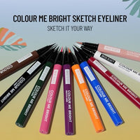 Swiss Beauty Colour Me Bright Matte finish Sketch Eyeliner with soft pen tip applicator | Quick Drying | Waterproof, smudge-proof eyeliner | Shade - Peach Please, 0.7ml