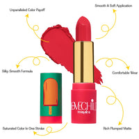 LoveChild Masaba - Popsicle - Luxe Matte Lipstick, Keeps Lips Moisturised, Long lasting, Hot Pink Bullet Matte Lipstick, 4ML