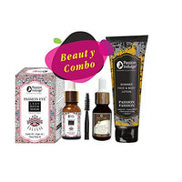 Passion Indulge Eye Lash Oil 10ml | Pearl Light Facial Oil 10ml & Passion Fassion Shimmer Lotion 100ml Beauty Combo Pack for Shine & Glowing Skin | Shimmer Foundation | Eye Brow Serum