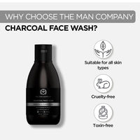 The Man Company Activated Charcoal Face Wash for Men - 100ml | Exfoliating & Brightening Face Wash | Enriched with Ylang Ylang & Argan Essential Oils | Anti Pollution, Acne Oil Control | Deep Cleansing | Blackheads Removal