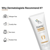Fixderma 5% Lactic Acid, 15% Urea, 3% Glycerine Fidelia Foot Cream For Dry & Cracked Feet, Moisturizes and Soothes Feet, Heel Repair Paraben & Sulphate Free, All Skin Types 75gm