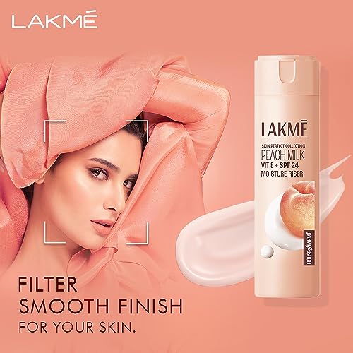 Lakme Peach Milk Ceramide Moisturizer with SPF 24 & Hyaluronic for Intense Moisturizing and Skin Protection from UVA/B Rays | With Skin Conditioner| For Dry Skin, Normal Skin & Sensitive Skin 200ml