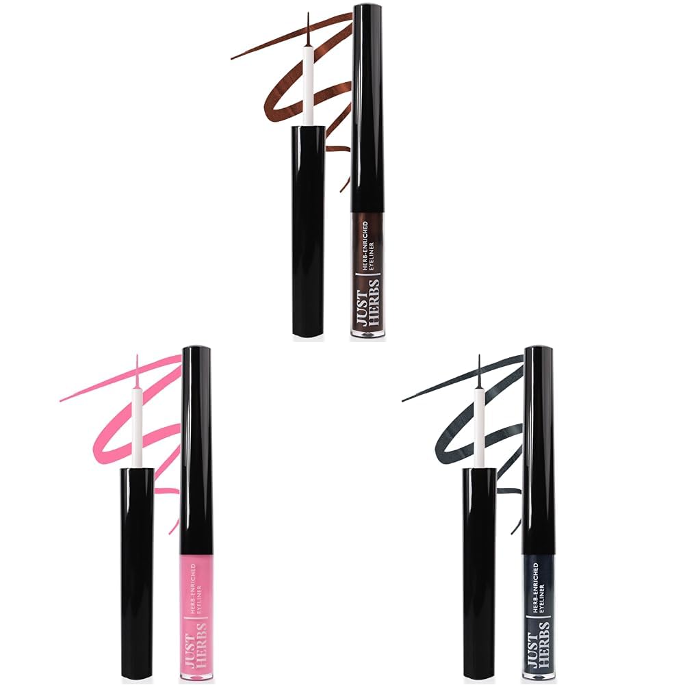 Just Herbs Matte Liquid Eyeliner Waterproof And Smudge Proof&Long Lasting Liquid Eyeliners 2.5G (Smoky Charcoal),Black