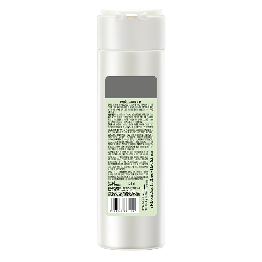 Lakmé Moisturizer Body Lotion, Peach Milk, 200ml And Lakmé Gentle and Soft Deep Pore Cleanser, 120 ml