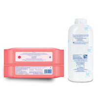 Johnson's Baby Skincare Wipes with Lid, 144's +Johnson's Baby Powder 400g