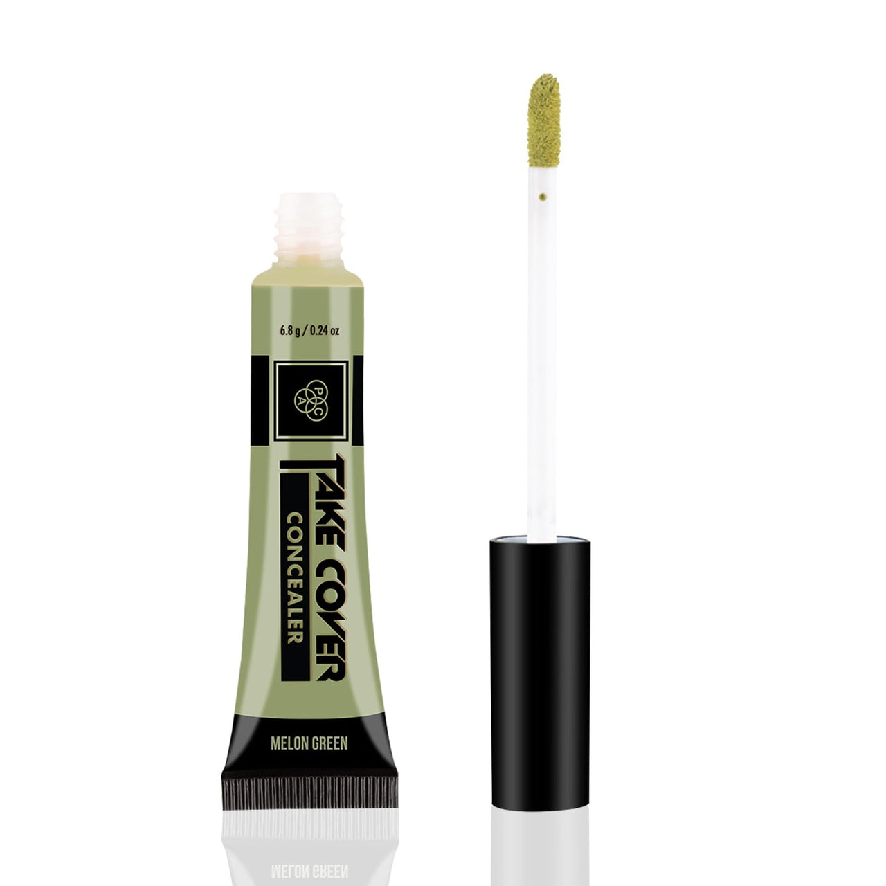 PAC Take Cover Opaque Concealer For Face Makeup | Creaseless & High Coverage Blendable Liquid Color Corrector | Poreless Lightweight Highlighting & Contour Dark Circles & Fine Lines- 19 (Melon Green)