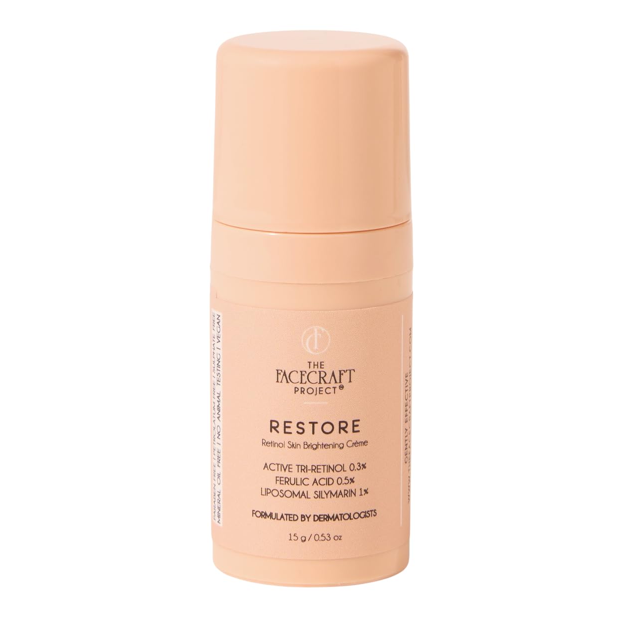 THE FACECRAFT PROJECT Retinol Night Cream | Hydrating & Nourishing Formula |Hyaluronic Acid Blend | Smooth & Supple Skin |Lightweight Texture | Restorative Skincare | Daily Night Routine (15gm)