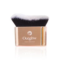 Oceglow Kabuki Brush | Professional Multi-Tasking Makeup Brush | Soft Dense Bristles | Gold Color | Easy to Use for Powder, Foundation, Blush, Shadow, Bronzer & Body.