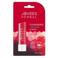 Jovees Herbal Strawberry High Gloss Lip Balm For Soft, Glossy And Supple Lips | 24 Hour Hydration | Rejuvenates Dark, Pigmented, Dry, Chapped And Discoloration Lips- 5g